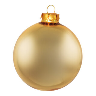 Weihnachtskugeln, gold matt, 6 St./Blister, aus Glas Gr&ouml;&szlig;e: &Oslash; 6cm, Farbe: mattgold   #