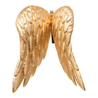 Angel wings, 4pcs./blister, with clip, plastic, Size:; Color:gold