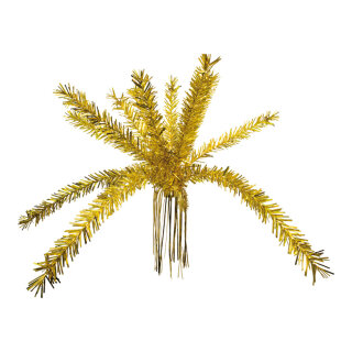 Palmschnittfont&auml;ne Metallfolie Abmessung: &Oslash;150cm, 130cm Farbe: gold   Info: SCHWER ENTFLAMMBAR