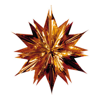 Star,  foldable, metal foil, Size:;Ø 30cm, Color:copper