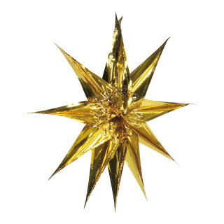 Star foldable  - Material: metal foil - Color: gold - Size: &Oslash; 40cm