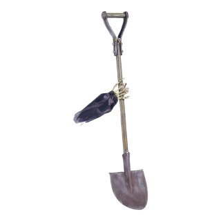 Shovel with skeleton hand,  plastic, Size:;96x18cm, Color:brown/black