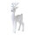 Standing deer  - Material: with glimmer plastic antlers 20cm - Color: white - Size: 62x36x15cm