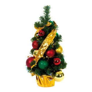 Little fir tree  - Material: PVC decorated with balls - Color: green/red - Size: &Oslash; 22cm X 45cm