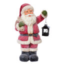 Santa with lantern - Material: polyresin slightly snow...