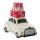 Car with gift boxes  - Material: polyresin slightly snow covered - Color: white - Size: 40x24x34cm