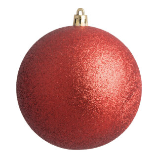 Weihnachtskugel, rot glitter  Abmessung: Ø 10cm