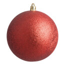 Weihnachtskugel, rot glitter  Abmessung: &Oslash; 10cm