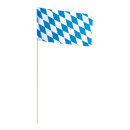 Paper flag Bavarian rhombs - Material: 10 pcs./bag - Color: white/blue - Size: 23x12cm