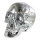 Skull made of plastic shiny - Material:  - Color: silver - Size: 16cm