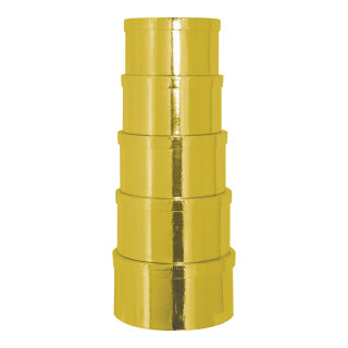 Boxes 5pcs./set - Material: round nested cardboard - Color: gold - Size: &Oslash;20x115cm - &Oslash;26x135cm