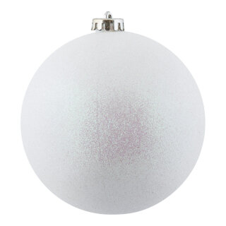 Christmas ball white glitter  - Material:  - Color:  - Size: &Oslash; 14cm