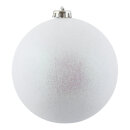 Weihnachtskugel, weiß glitter  Abmessung: Ø 14cm