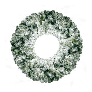 Noble fir wreath 300 tips snowed - Material:  - Color: green/white - Size: &Oslash;90cm