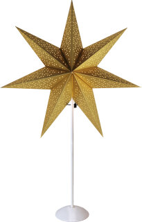 Standleuchte Stern E14 Fassung, Gr&ouml;&szlig;e 75x52 cm, Metall/Papier, Farbe: gold