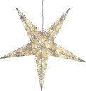 LED-3D Silhouette &quot;Star&quot;, silber, Outdoor, 48 war white LED, ca. 55x55cm