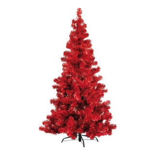 Tinsel tree &quot;Deluxe&quot; 434 tips - Material: metal stand metal foil - Color: red - Size: 180cm