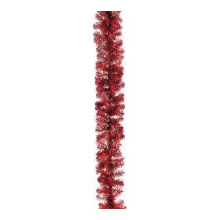 Tinsel garland &quot;Deluxe&quot; 198 tips - Material: metal foil - Color: red - Size: &Oslash; 30cm X 270cm