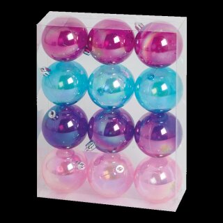 Christmas balls iridiscent 12 pcs./blister - Material:  - Color:  - Size: &Oslash; 6cm