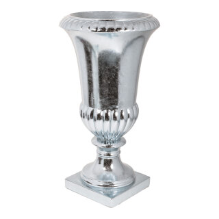 Fiberglas-Vase, gl&auml;nzend, Gr&ouml;&szlig;e: H=92cm Farbe: Silber   Info: SCHWER ENTFLAMMBAR