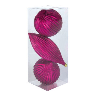 Ornamentkugeln, mit H&auml;nger, Gr&ouml;&szlig;e: 10cm Farbe: pink   Info: SCHWER ENTFLAMMBAR