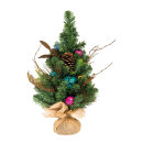 Pine tree decorated - Material: baubels & cones -...