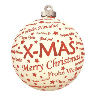 Christmas ball display both-sided printing - Material: with hanger - Color: white/red - Size: &Oslash;20cm