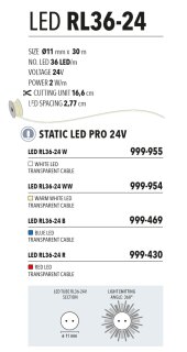 LED RL36-24 W   Kabelfarbe: transparent   Lichtschlauch 24V --> Led Pro Low Voltage