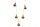Girlande mit 5 Schneeglocken, silber mit rost Optik, L&auml;nge 140cm