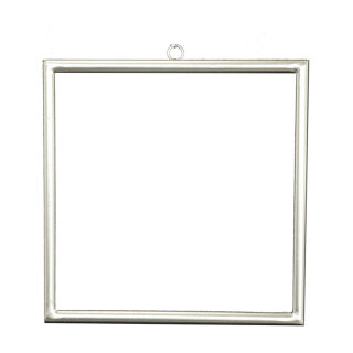 Metal frame squared with hanger - Material: to decorate - Color: silver - Size: 30x30cm