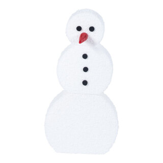 Snowman made of styrofoam flocked3-part - Material: with glue strips at contact points - Color: white - Size: 90x40cm