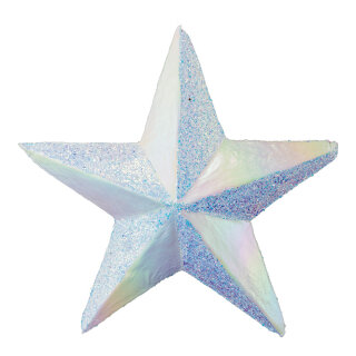 Star with hanger made of styrofoam - Material: sparkling - Color: white/iridescent - Size: 50cm