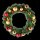 Pine wreath decorated w. different kinds of baubles - Material: 260 PVC-tips - Color: green/red/gold - Size: &Oslash;90cm