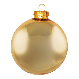 Weihnachtskugeln, gold gl&auml;nzend, 6 St./Blister, aus Glas Gr&ouml;&szlig;e: &Oslash; 6cm, Farbe: gold   #