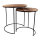 Metal tables with MDF top - Material:  set out of 2 round - Color: schwarz/braun - Size: 1. 44x45cm X  2. 34x41cm