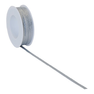 Narrow lurex ribbon  - Material:  - Color: silver - Size: L: 50m X B: 6mm