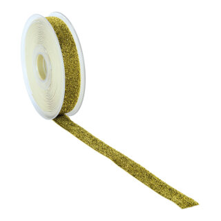 Glitter velvet ribbon  - Material:  - Color: gold - Size: L: 8m X B: 18mm