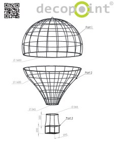 Air Balloon - Hei&szlig;luftballon XL-Dekoration   Info: SCHWER ENTFLAMMBAR