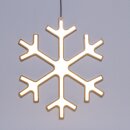 Licht-Schneeflocke Ø45cm aus Holz mit warmweißem Licht