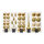 Baumschmucksortiment aus Glas, Kugeln 4-6cm, Zapfen 3-6cm, Gr&ouml;&szlig;e:  Farbe: gold/hellgold   #