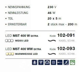 LED MST 400 W   Kabelfarbe: schwarz   Lichterkette --> Led Pro 230V