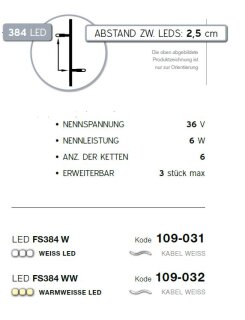 LED FS 384 W   Kabelfarbe: weiß   Falling Star LED 36V --> Led Pro Low Voltage