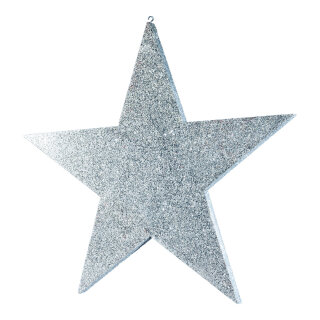 Star flat  - Material: with glitter styrofoam - Color: silver - Size: 90x90cm
