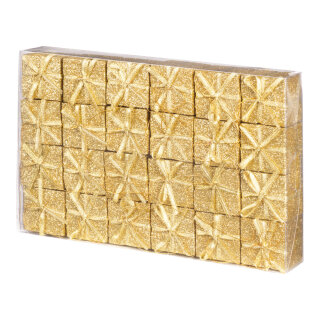 Gift boxes 24pcs./blister - Material: plastic - Color: gold - Size: P&auml;ckchen 4x4cm