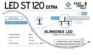 LED ST 120 B-WF = blau  Kabelfarbe: weiß   Lichterkette --> Led Pro 230V