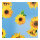 Sunflower Gewicht ca. 115 g/m&sup2;, 55% Baumwolle - 45% Polyester, Abnahme 30m Gr&ouml;&szlig;e:140cmx30m Farbe:blau/gelb #
