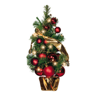 Christmas tree decorated with 20 LEDs warm/white - Material: Plug: 25A 250V - Color: red/green - Size:  X &Oslash; 45cm