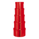 Boxes 5pcs./set - Material: round nested cardboard - Color: red - Size: &Oslash;125x9cm - &Oslash;185x11cm