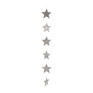 Sisal star garland 6-fold - Material: sisal - Color: silver - Size:  X 150cm