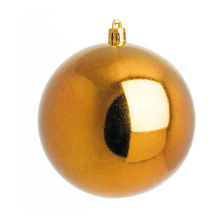 Weihnachtskugel, bronze gl&auml;nzend  Abmessung: &Oslash; 6cm, 12 St./Blister   Info: SCHWER ENTFLAMMBAR